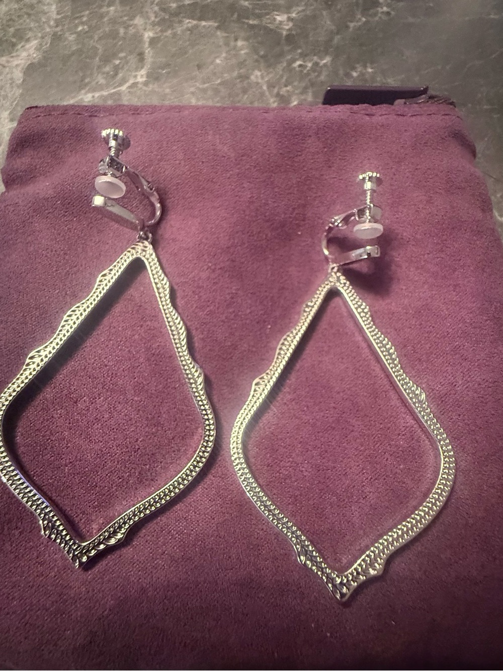 Kendra Scott Sophie Silver Open Frame Drop Earrings